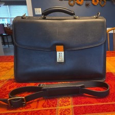 Jack Georges Belted Leather Lock Briefcase picture