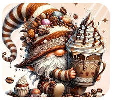 WINTER COFFEE GNOME HOLIDAY THEMED OPT 1 MOUSEPAD MOUSE PAD THICK 9