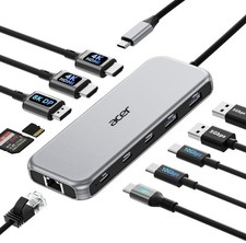 Acer 11-in-1 USB C Docking Station ODK5A0 HDMI DP Ethernet SD New Open Box picture