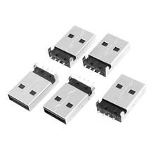 5 Pcs USB 2.0 Type A Male Jack Solder Connector, USB Repair Replacement Adapter picture