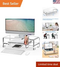 Acrylic Monitor Stand Riser 16 Inch 2-Tier Transparent picture