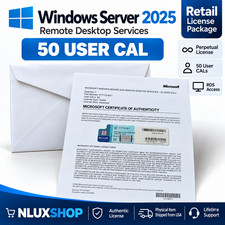 Windows Server 2025 Remote Desktop Services 50 User CAL RDS Retail Perpetual picture