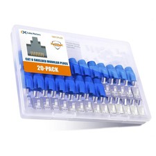 20-Pack Shielded Cat8 RJ45 Pass-Through Connectors, 23-24AWG picture