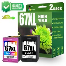 67XL Ink 2PK Black & Color For HP DeskJet 2700/2755e/4155e, ENVY 6000/6458/6422 picture