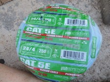 SYSTON CAT 5e MHZ Plenum cable 24/4 gauge 250ft Type CMP-Blue picture