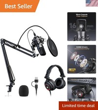 AU-A04H USB Microphone Kit with Headphones for PC, Podcast & Gaming picture