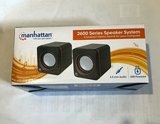 Manhattan 2600 Series 2.0 USB Powered Speaker System 3.5mm Wired Black picture