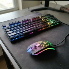 Wired Crack Game Keyboard and Mouse Set with Mechanical Feel, 104 Keys Numeric picture