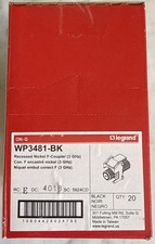 Box of 20 Legrand On-Q WP3481-BK Recessed Nickel F-Couplers (3 GHz) – Black NEW picture