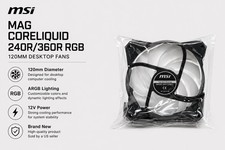 (New) MSI MAG CORELIQUID 240R 360R RGB Desktop Fan 120MM-US Seller picture