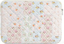 Aesthetic Puffy Laptop Case for Women, 13-14 inch Cotton Quilted Laptop Sleeve picture