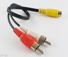 50pcs RCA Female to 2 RCA Male Plug Y Splitter Audio Video AV Adapter Cable 28CM picture