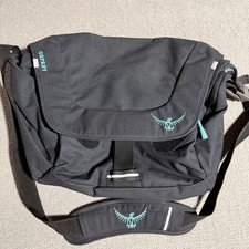 OSPREY Flap Jill Messenger Bag Backpack Laptop Black Teal Large Size Great picture