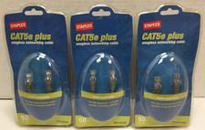 3x CAT5e Plus Snagless Networking Cable, 50 Foot, New,  picture
