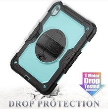 New,Blue Drop Shock Protection Case w.Straps, iPad 11th G A16 2025/10th G 2022 picture