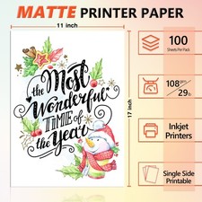 300 PK Koala Matte Printer Paper 11X17 Thin Photo Paper for Inkjet + Laser 29lb picture