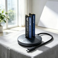 USB 3.0 to SATA Hard Drive Dock Dual-Bay USBC to M.2 NVMe SSD Dock Offline Clone picture