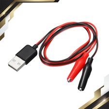 2 Set USB Male to Alligator Clips 60cm Test Wire Black Red picture