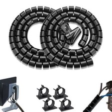 Fanoshon PC Cable Management Sleeve Tube Desk Cord Organizer 2 PCS Black 7/8 ... picture