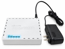 MikroTik RouterBOARD hEX RB750Gr3 Series 5-Port Wired Router w/ Power Adapter picture