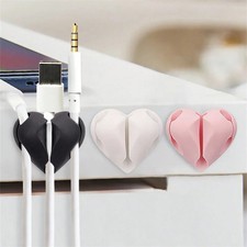 4pcs 2pcs Heart-Shaped Mini Cable Winder Organizer USB Charging Cable Clips Desk picture