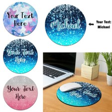 Customized Text Name Circle Mousepad Mice Mat Pad for Home Office PC Laptop picture