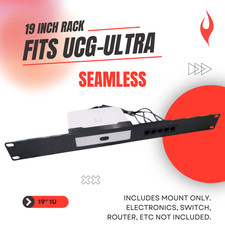 19-inch 1U Network Rack Mount for Unifi Gateway UCG-Ultra and UXG-Max, Keystones picture