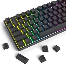 Black Grey Blank Keycaps Thick PBT Cherry Profile 129 Keys Minimalist Set picture