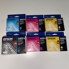 NEW 6 Epson 252X Ink Cartridge sGenuine expire in a year + new sealed  picture