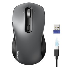 TECKNET TK-MS028 Wireless Bluetooth Mouse Grey 1600 DPI USB Receiver New picture