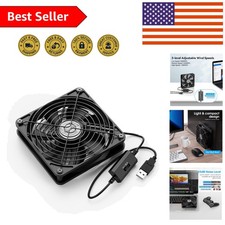 Efficient 120mm USB Powered Fan - 3 Speed Control, Ultra Quiet for Electronics picture