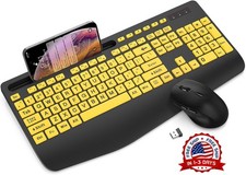 Combo de teclado y ratón inalámbricos - Teclado ergonómico de letra grande NUEVO picture