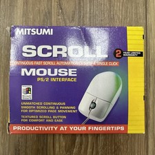 Vintage Mitsumi Scroll PS/2 Trackball Mouse ECM-S5002 New in Box picture