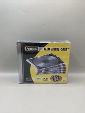Fellowes Slim Jewel Case - Clear / Black - 10 Pack - 98309 - New / Sealed picture