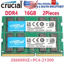 CRUCIAL DDR4 16GB 2666 MHz PC4-21300 Laptop SODIMM Notebook Memory RAM 2PCS 16GB picture