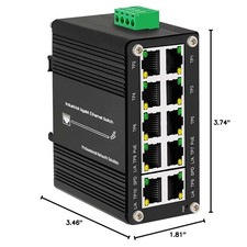 Fanakm 10-Port Gigabit Industrial PoE Switch 8-Port 802.3at 240W DIN-Rail picture