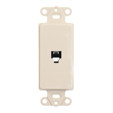 LEVITON 40649-I DECORA MODULAR PHONE VOICE JACK INSERT, 6P4C, IVORY picture