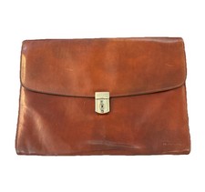 Jack Georges Italian Leather Business Briefcase 16 x 11.5 Inches. Brown picture
