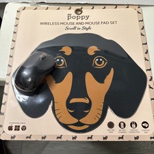NEW Dachshund Mouse Pad & Dachshund Wireless Mouse By XO Poppy, NIP picture
