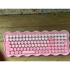 iJoy Wireless Pink Wavy Keyboard Retro Round Keycaps IJ10498-TT USB No Mouse picture