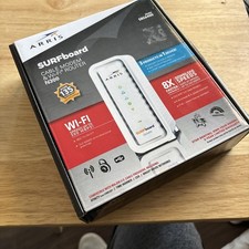 ARRIS 3.0 Cable Modem SURFboard SBG6400 8x4 DOCSIS / N300 Wi-Fi Router White NIB picture