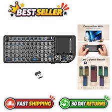 Mini Wireless Bluetooth Keyboard Touchpad 2.4G+BT 7-Color Backlit Rechargeable picture