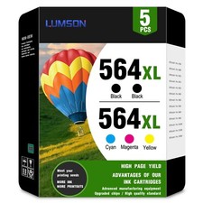 564XL Ink Cartridge Replacement (5-Pack) for  3520 5520 7520 5512 Printers picture