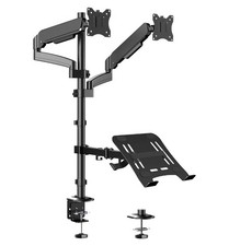 Dual Monitor and Laptop Desk Mount fits 17-32 Inch with Gas Spring Full Motion,  picture