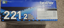 Genuine Brother TN-221BK Black Toner 2-Pack TN221BK (1 Sealed Bag + 1 Open Bag) picture