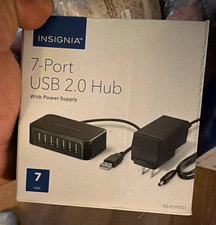 Insignia NS-PCH5721 7-Port USB 2.0 Powered Hub, 3 ft Cable, Black picture
