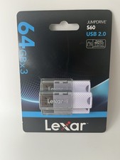 Lexar LJDS060064G Jumpdrive S60 USB 2.0 Flash Drives 64 GB Gray White 3 pack NEW picture