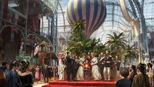Landscape  art victorian architecture painting hot air Custom Gaming Mat Desk picture
