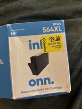 3x ONN  564XL HP Black Printer Ink Cartridge New Sealed Exp. 2022 and 2021 picture