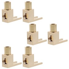 6Pcs Vintage Style Gold Copper L Shape Speaker Wire Connector Adapter picture